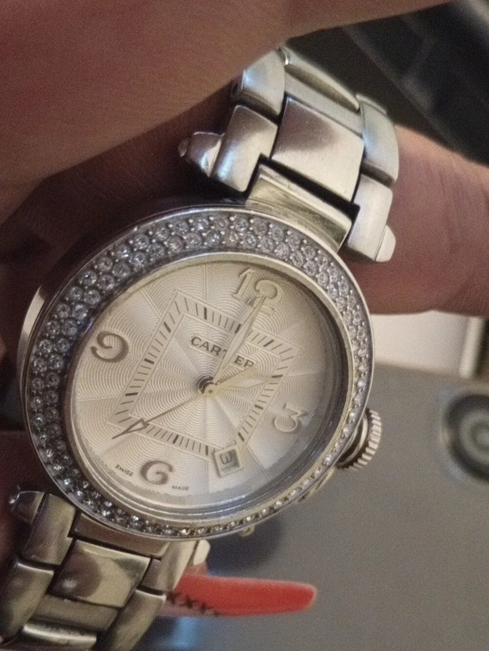Silver Women's Crystal Bezel Stainless Steel Watch